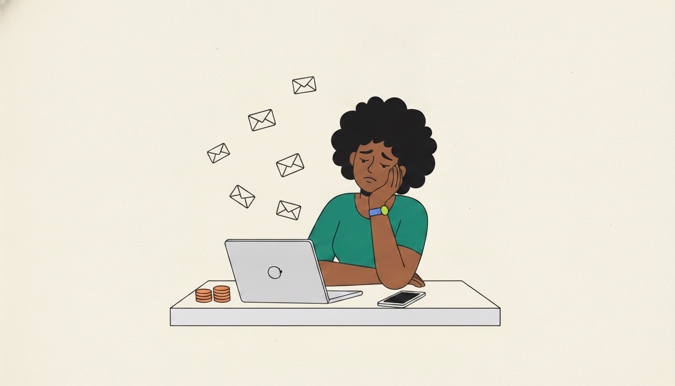 A frustrated business owner whose chase emails are being ignored